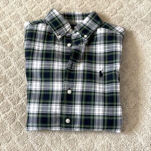 Boys green plaid button down shirt, Ralph Lauren
